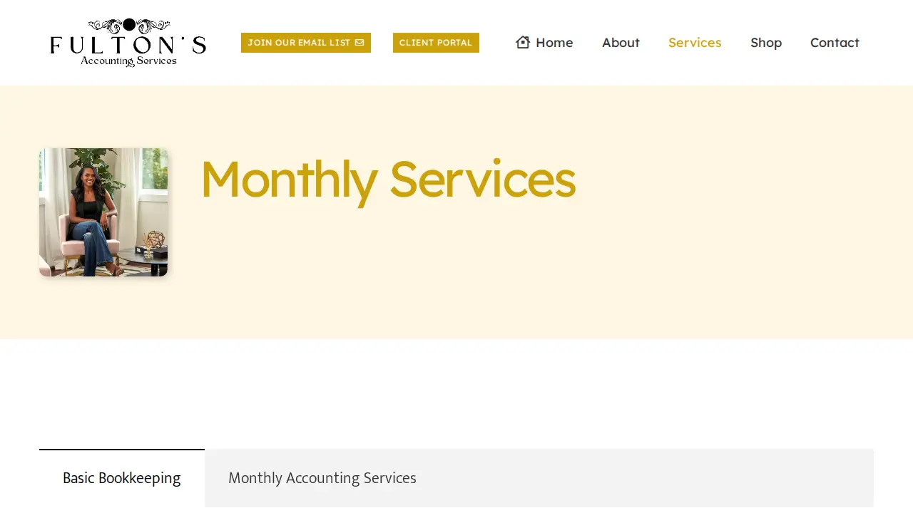 Fulton’s Accounting Services page