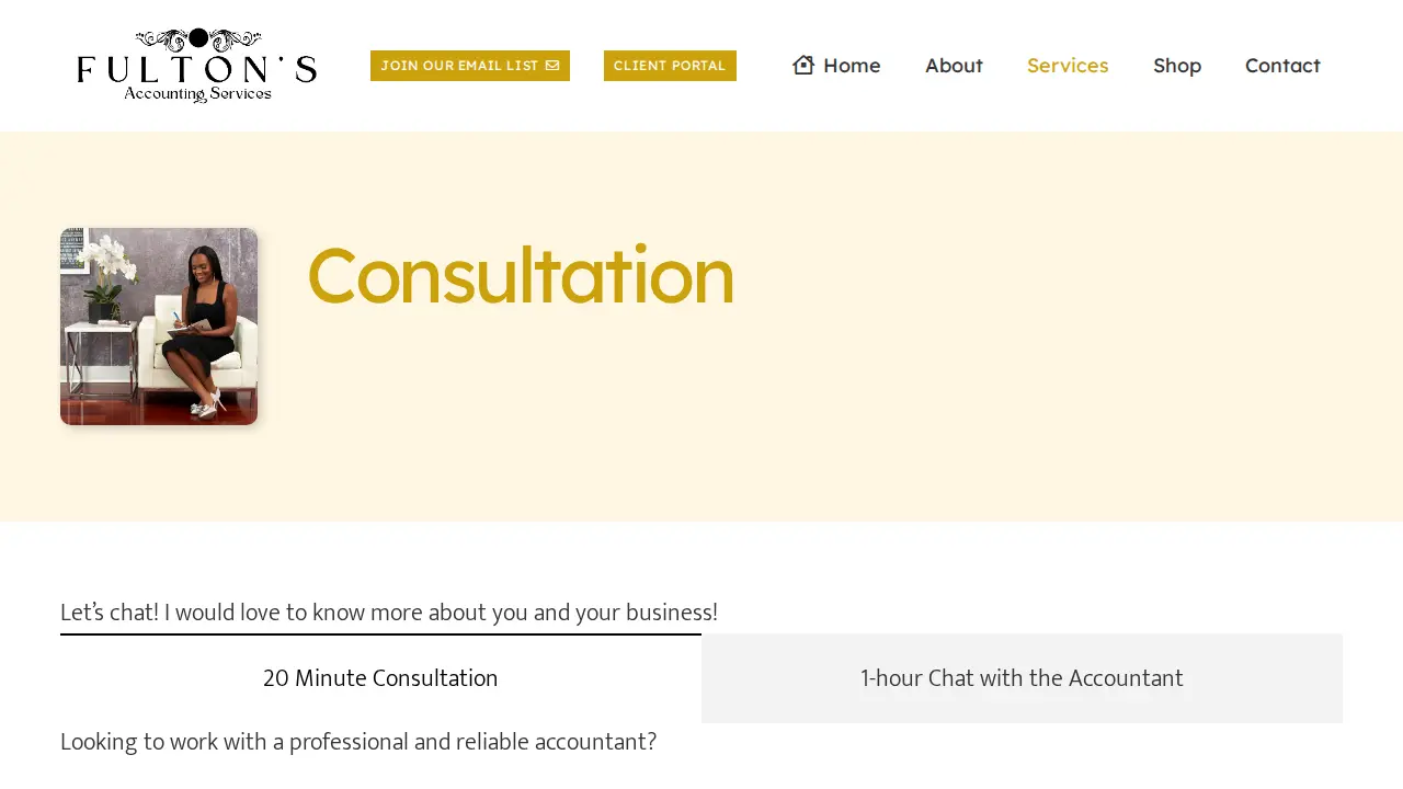 Fulton’s Accounting Services page