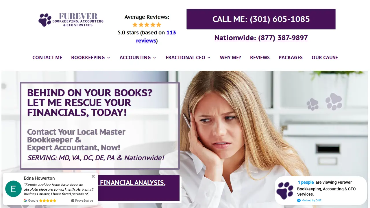 Furever Bookkeeping, Business Accounting & CFO Services page