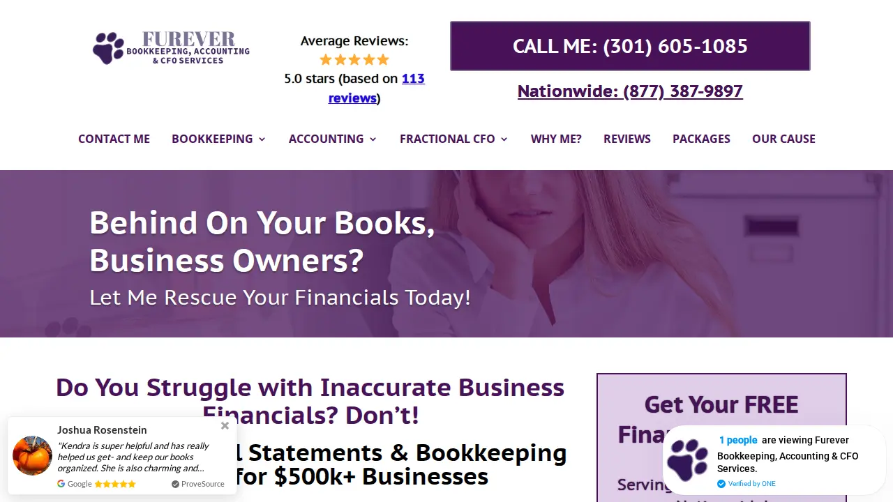 Furever Bookkeeping, Business Accounting & CFO Services page