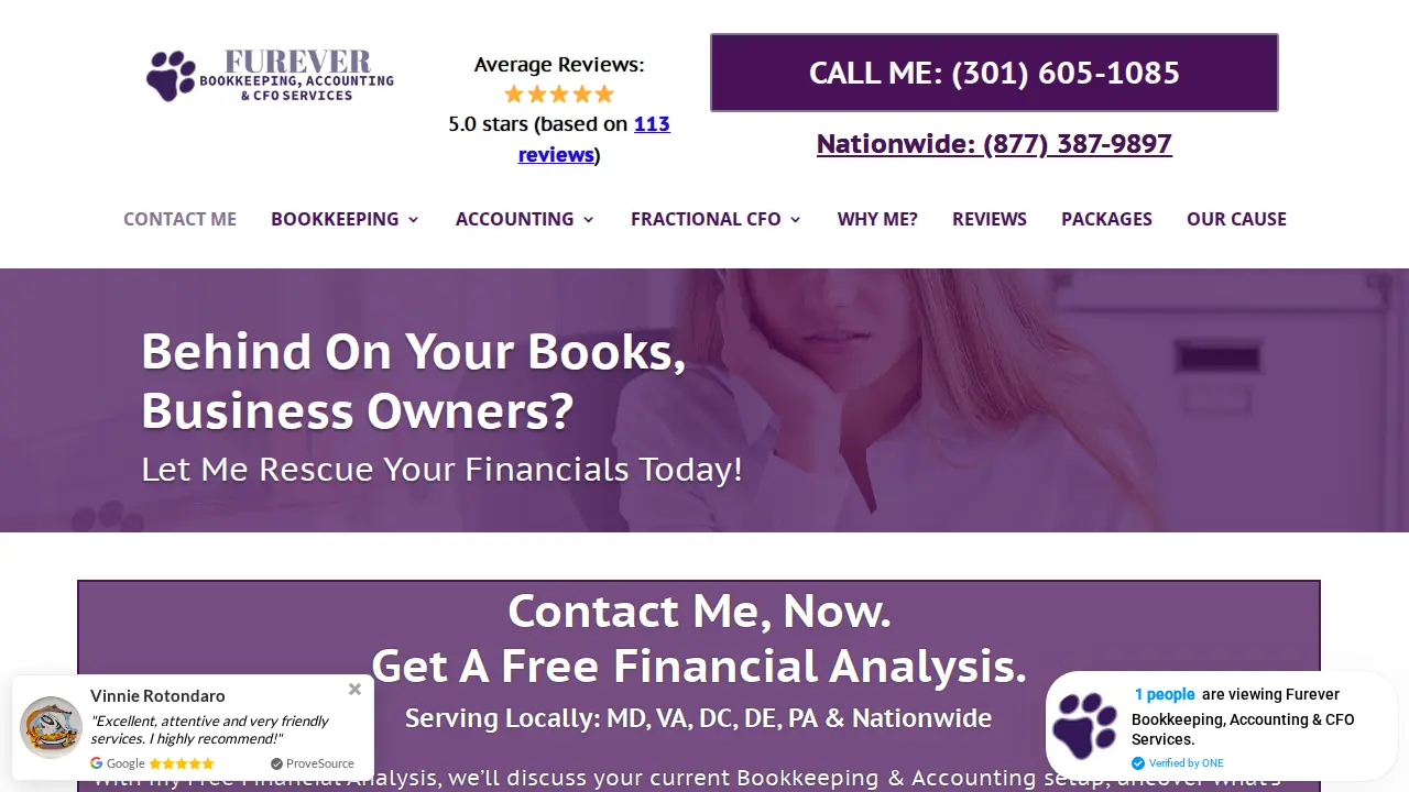 Furever Bookkeeping, Business Accounting & CFO Services page