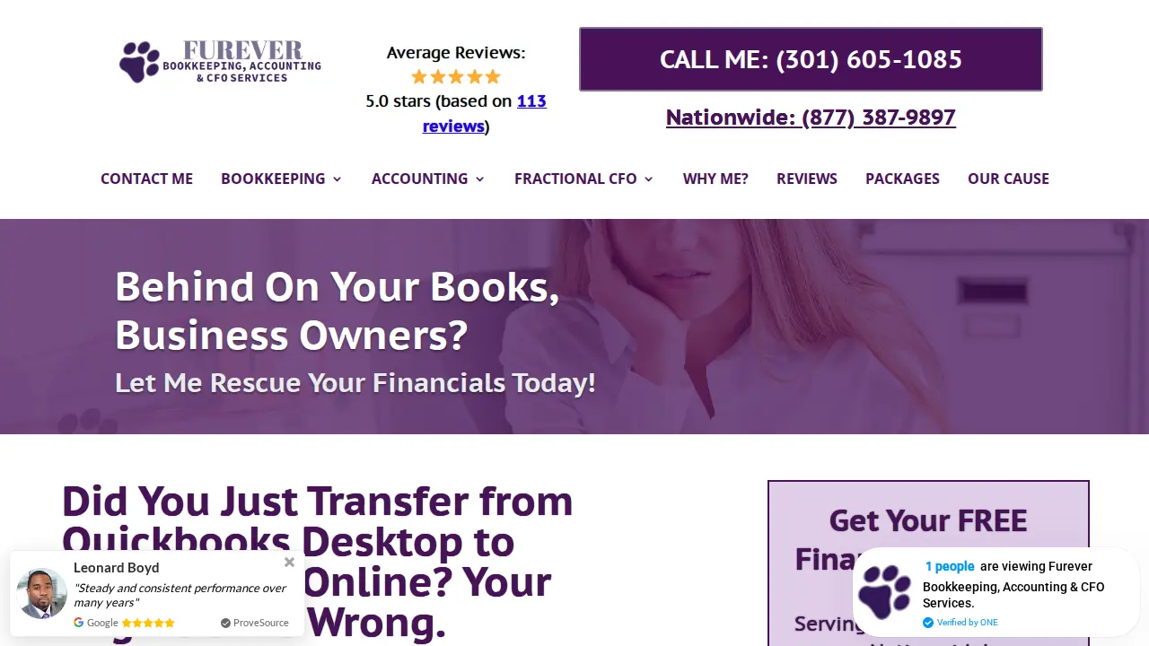 Furever Bookkeeping, Business Accounting & CFO Services page