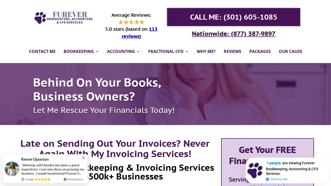 Furever Bookkeeping, Business Accounting & CFO Services page