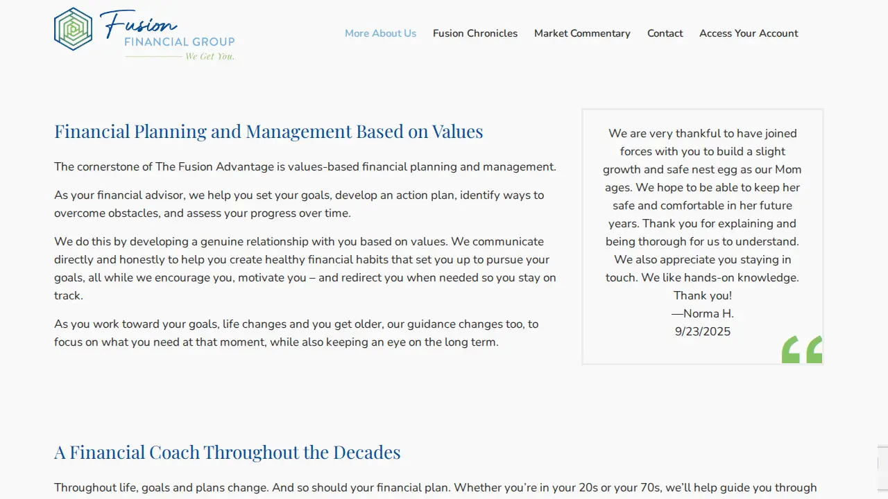 Fusion Financial Group page