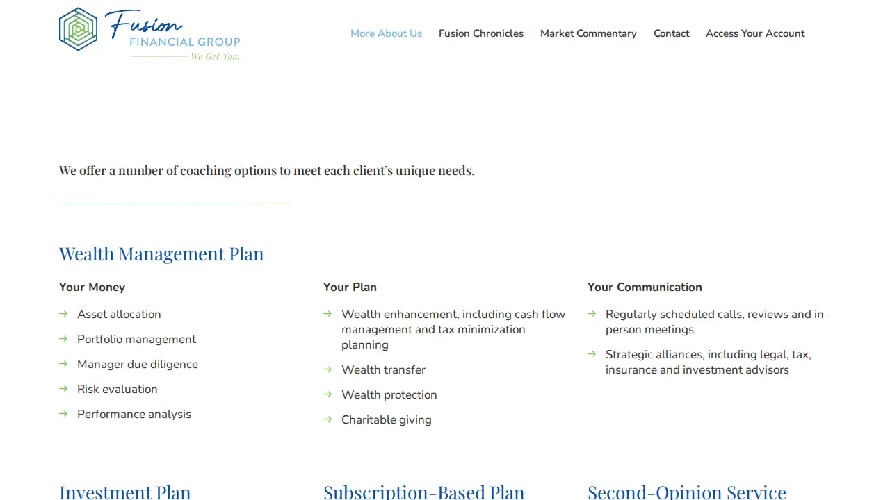 Fusion Financial Group page