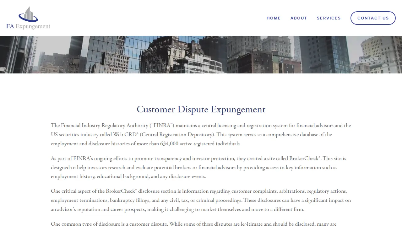 FA Expungement Services page