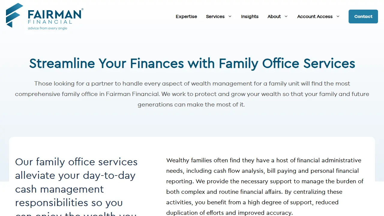 Fairman Group Family Office page