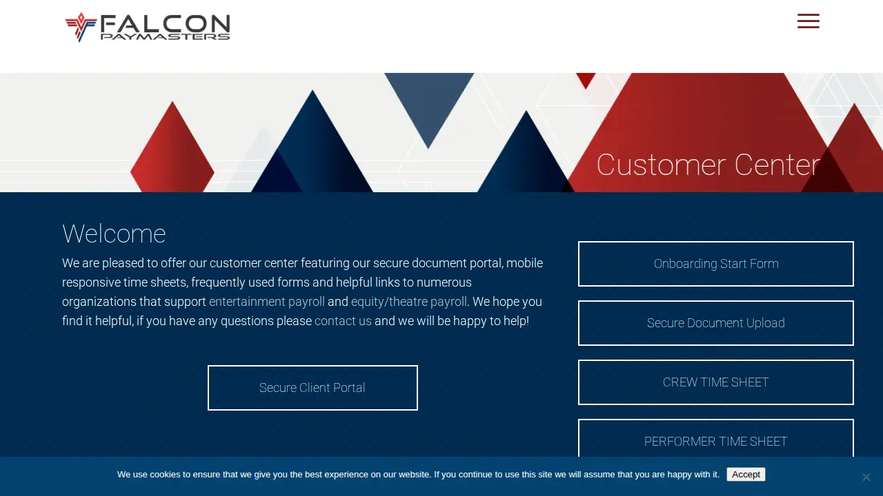 Falcon Paymasters page