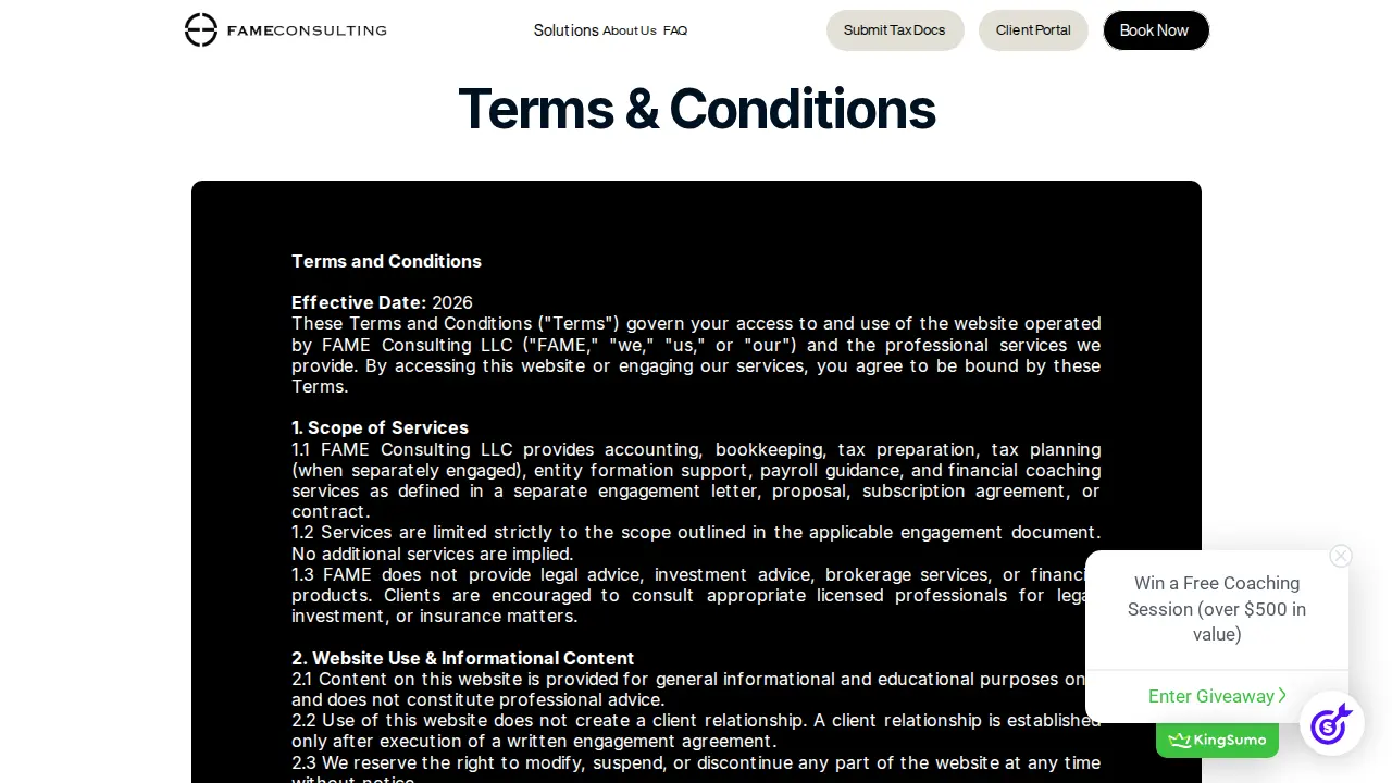 FAME Consulting LLC page