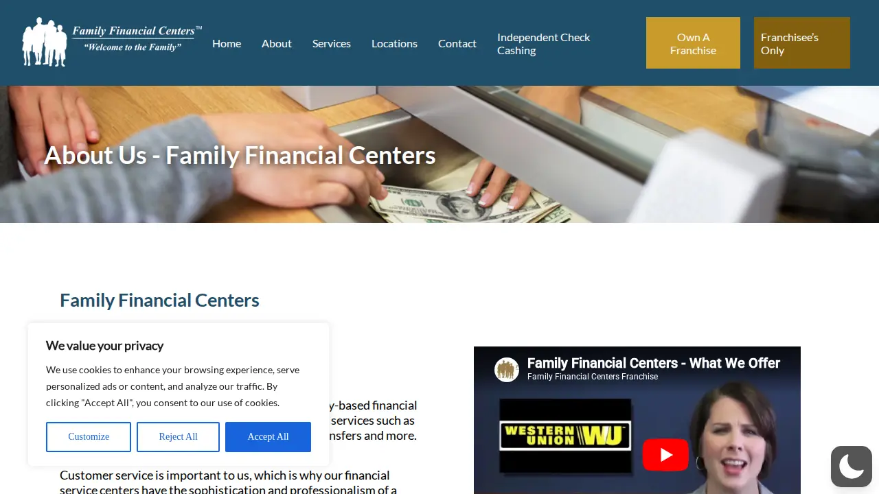 West Chester Check Cashing-Family Financial Centers page
