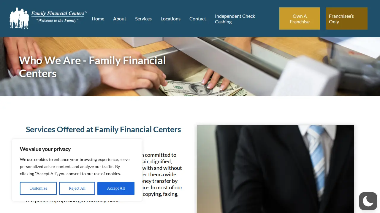 West Chester Check Cashing-Family Financial Centers page