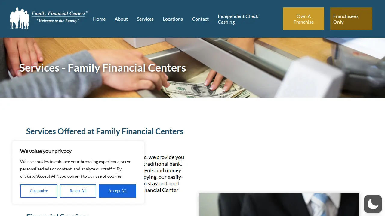 West Chester Check Cashing-Family Financial Centers page