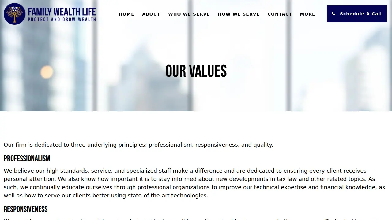 Family Wealth Life page