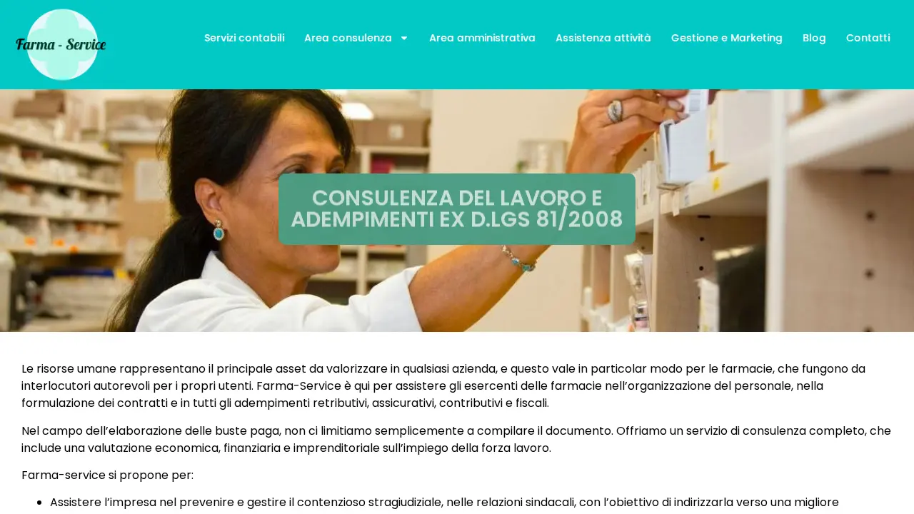 Farma Service - contabilità e consulenza farmacia page