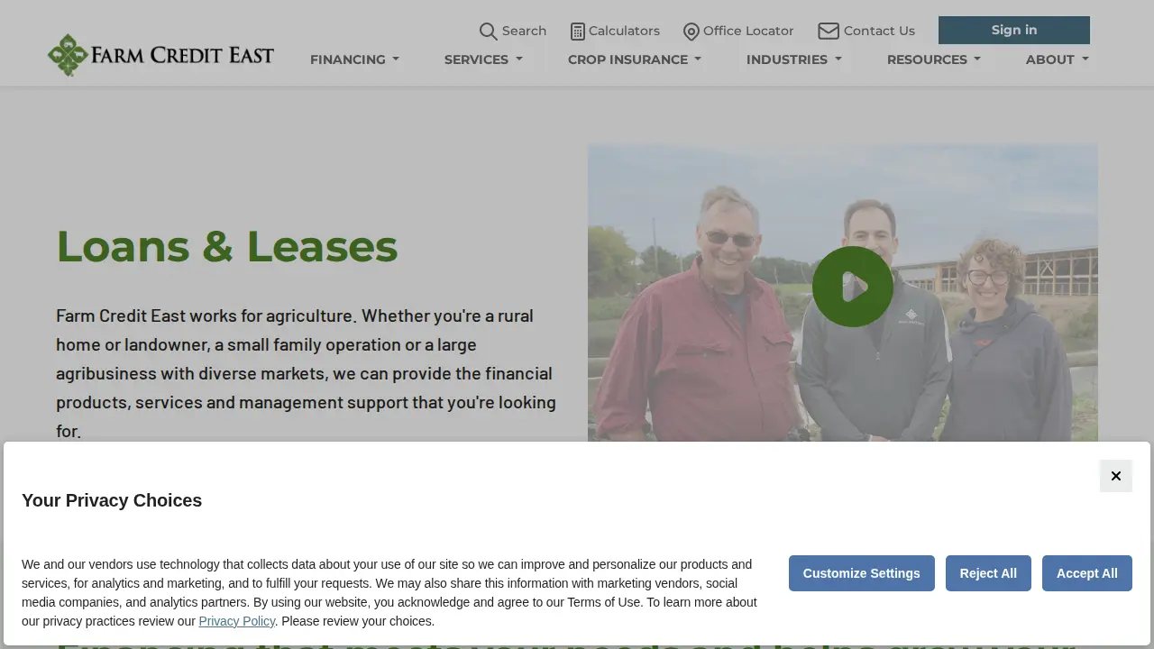 Farm Credit East page