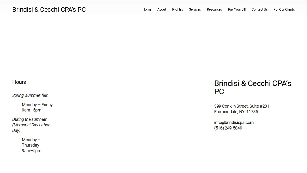 Louise Brindisi, CPA PC page