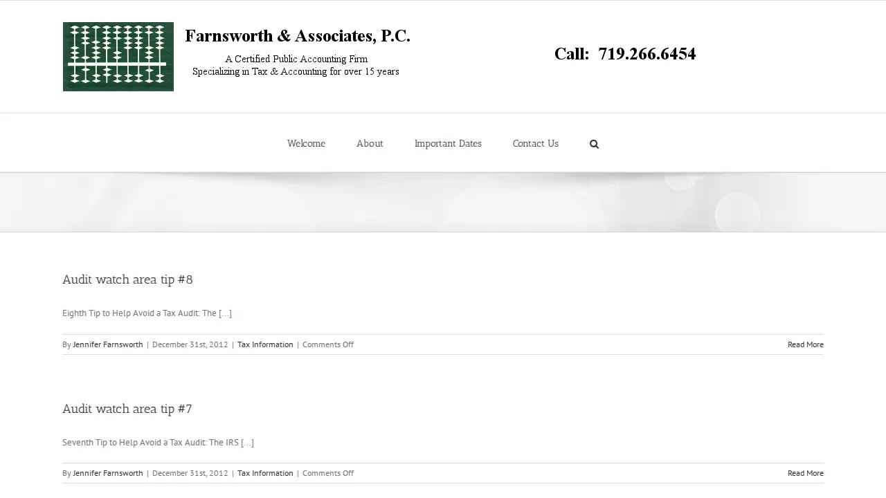 Farnsworth & Associates PC | CPA Colorado Springs page