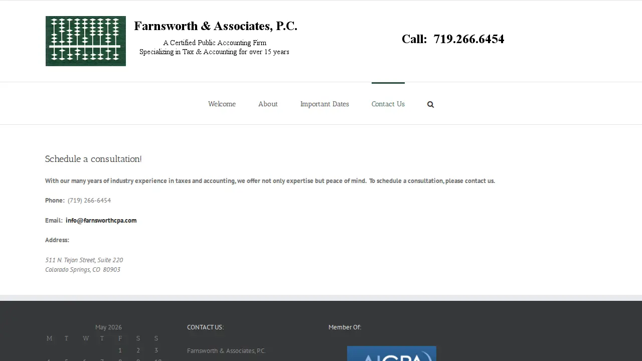 Farnsworth & Associates PC | CPA Colorado Springs page