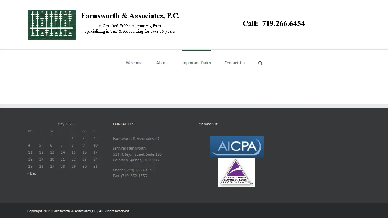 Farnsworth & Associates PC | CPA Colorado Springs page
