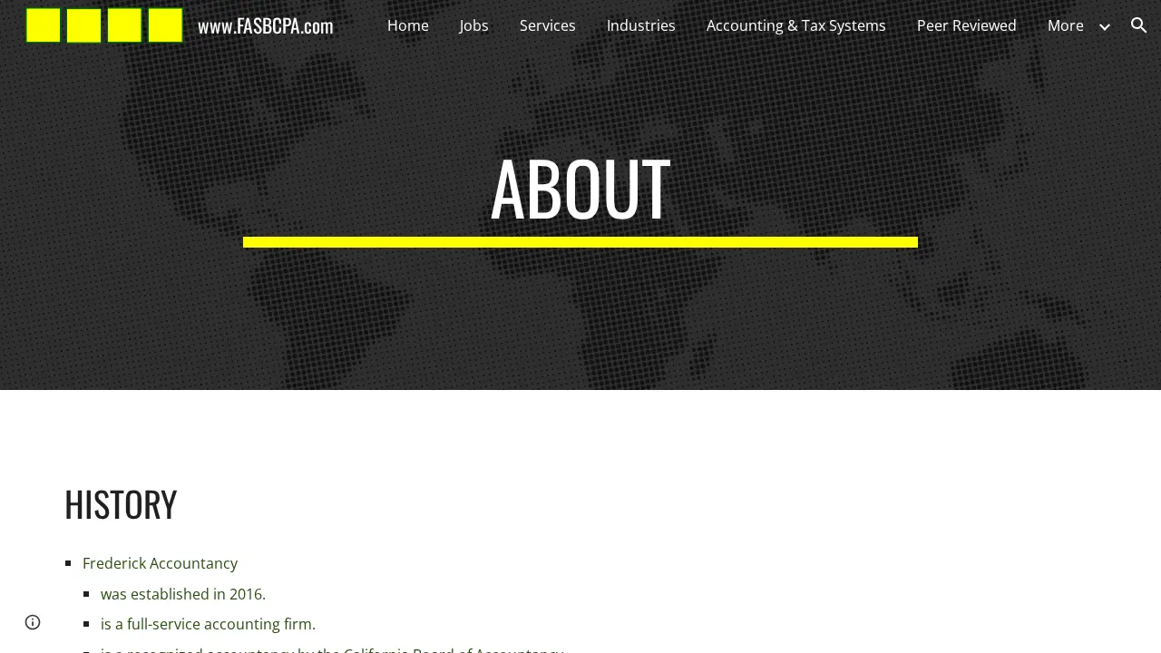 FREDERICK ACCOUNTANCY for SMALL BUSINESS page