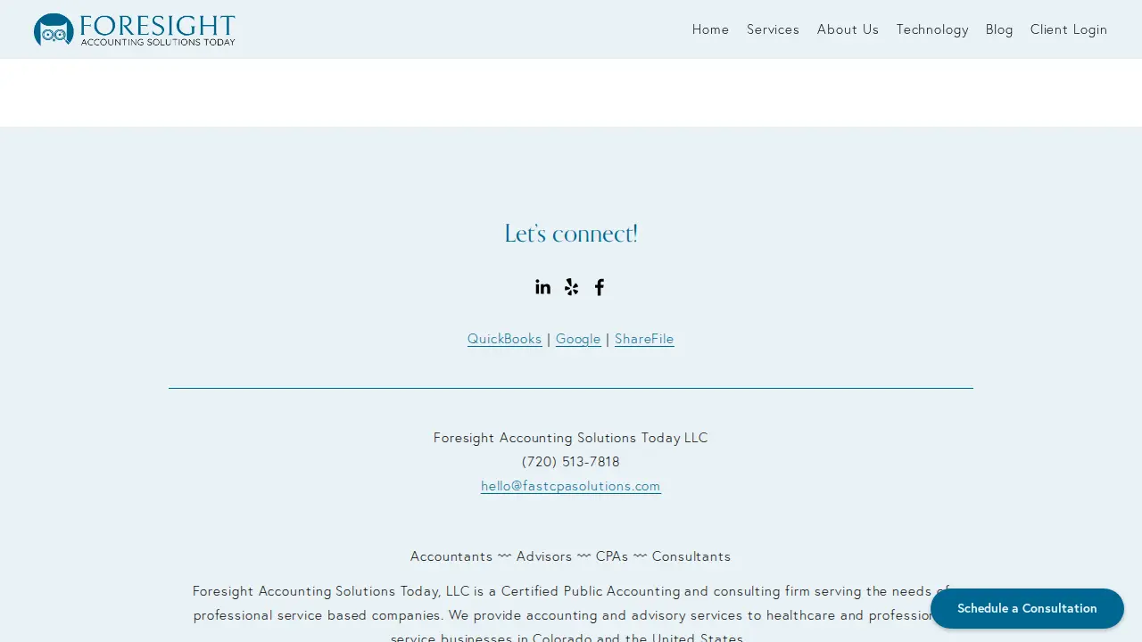 Foresight Accounting Solutions Today, LLC page