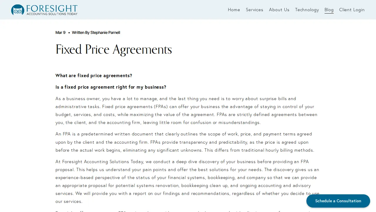 Foresight Accounting Solutions Today, LLC page