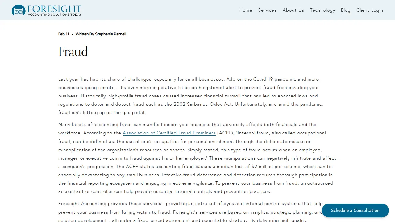 Foresight Accounting Solutions Today, LLC page