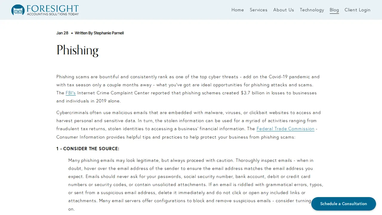 Foresight Accounting Solutions Today, LLC page