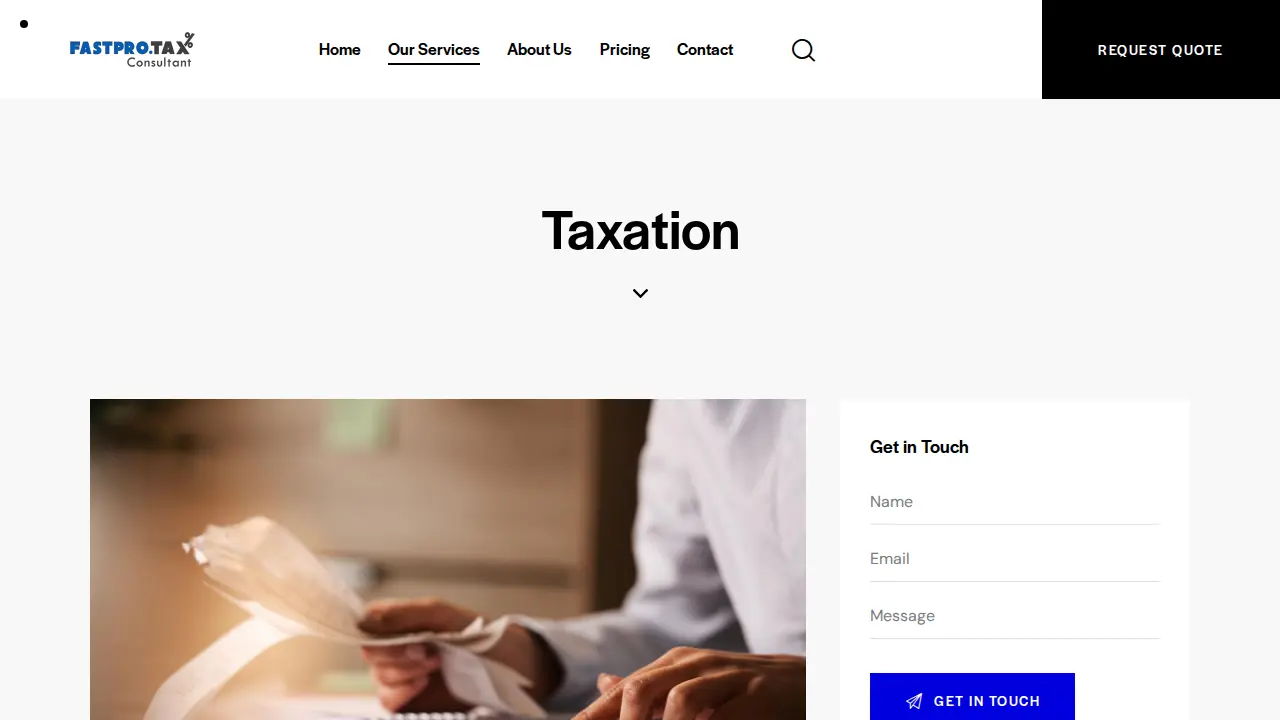 Fast Pro - Tax Filing page