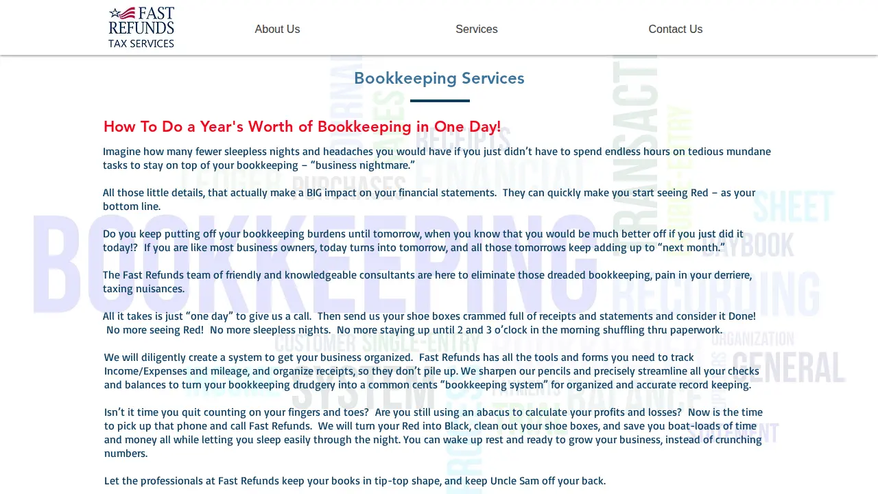 Tax Preperation page