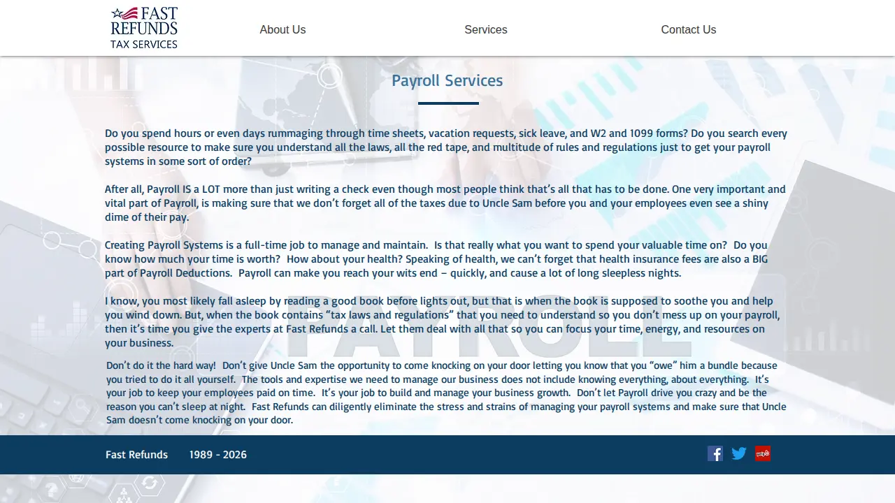 Tax Preperation page