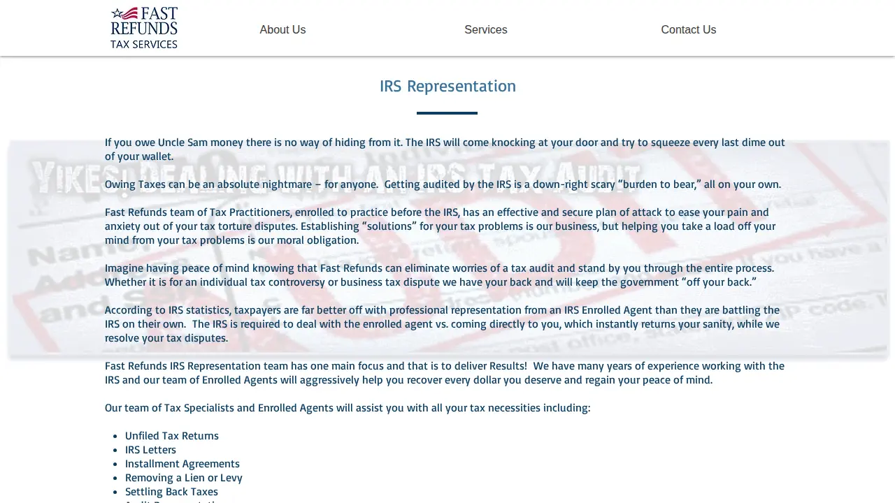 Tax Preperation page