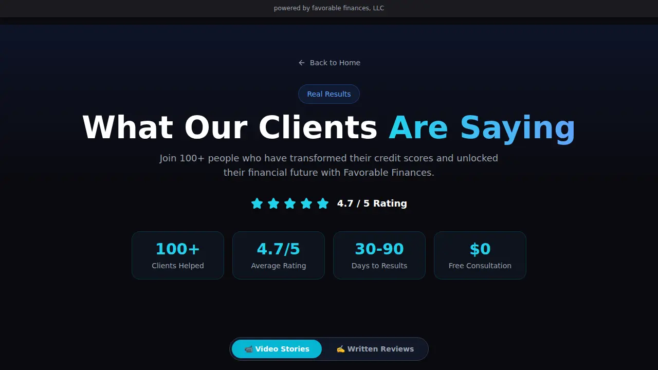 Favorable Finances page