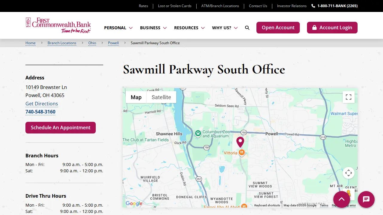 First Commonwealth Bank website