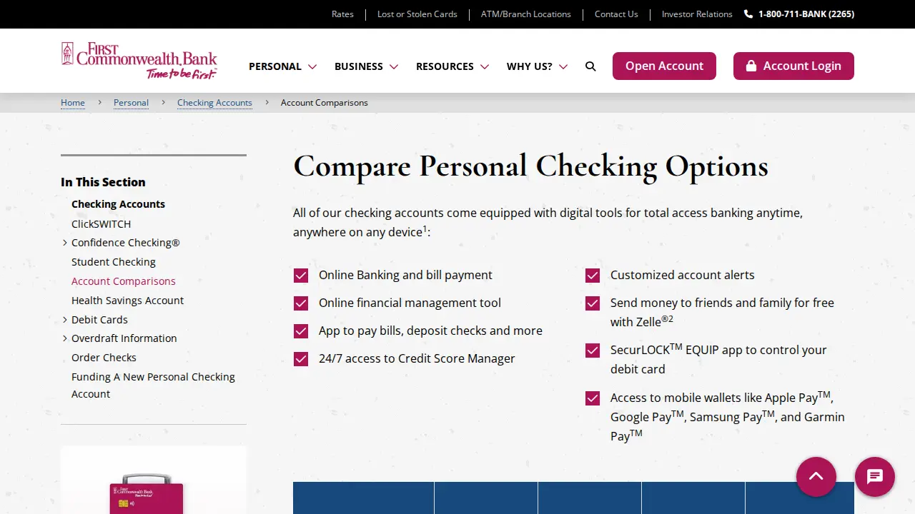First Commonwealth Bank page