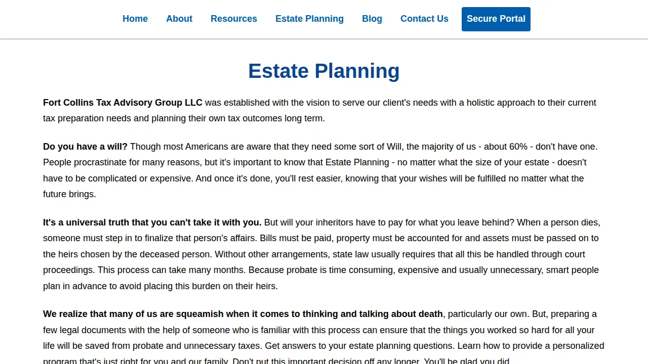 Fort Collins Tax Advisory Group, LLC page