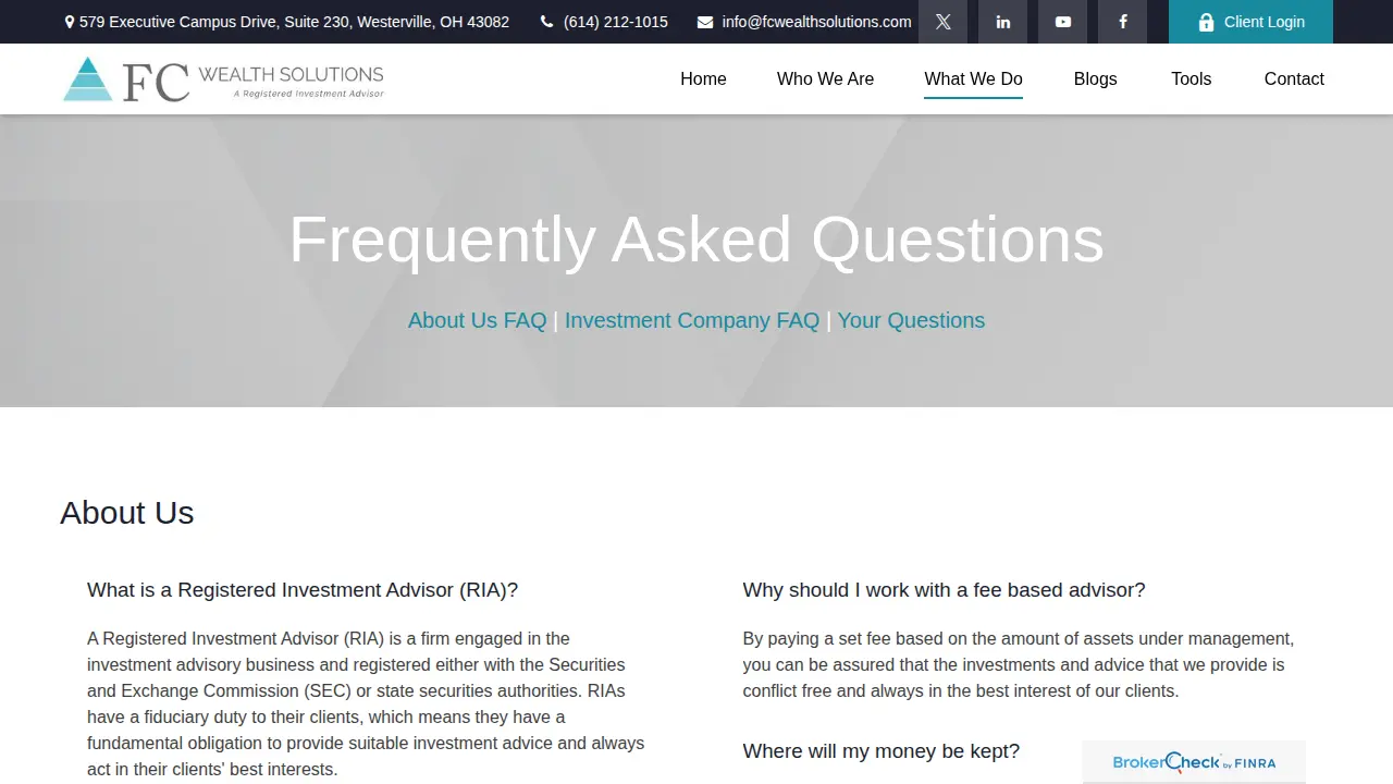 FC Wealth Solutions page