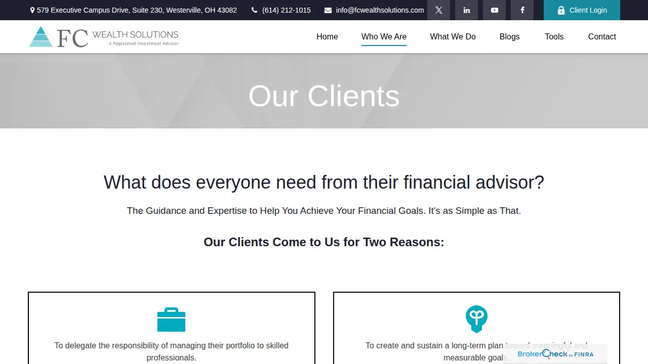 FC Wealth Solutions page