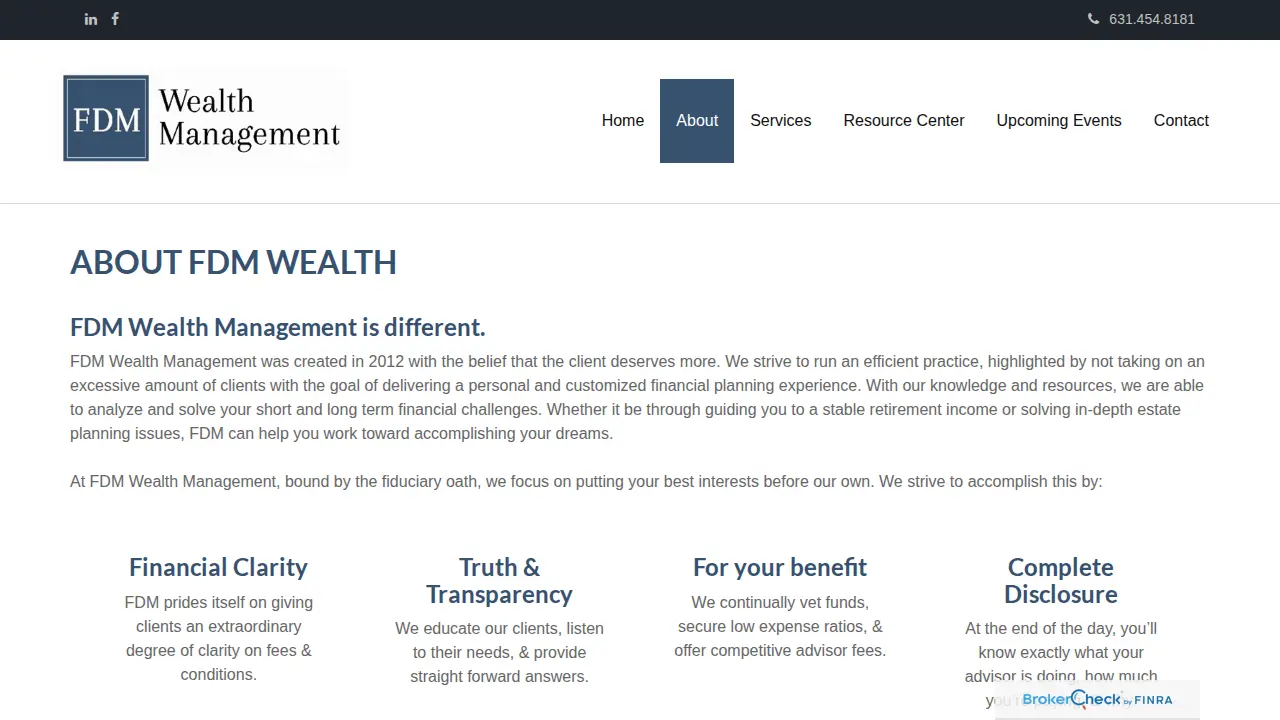FDM Wealth Management page