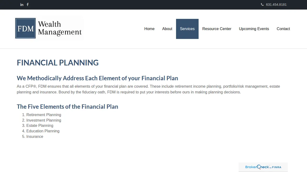 FDM Wealth Management page