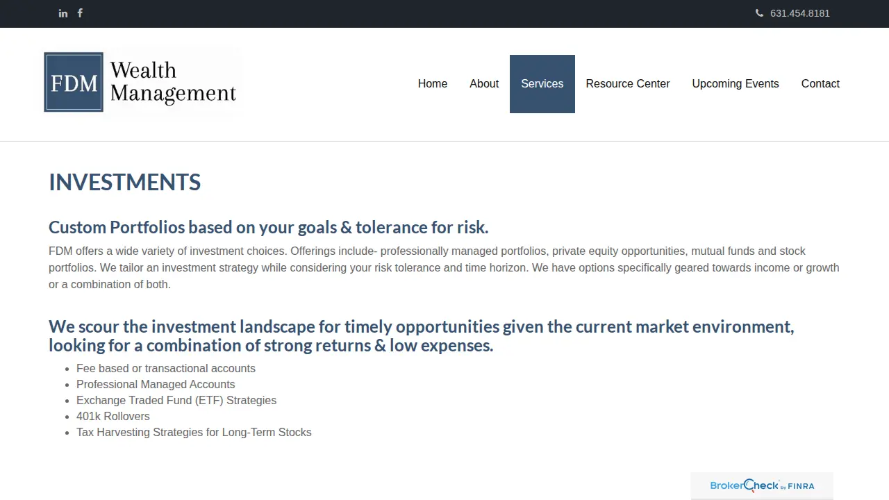 FDM Wealth Management page