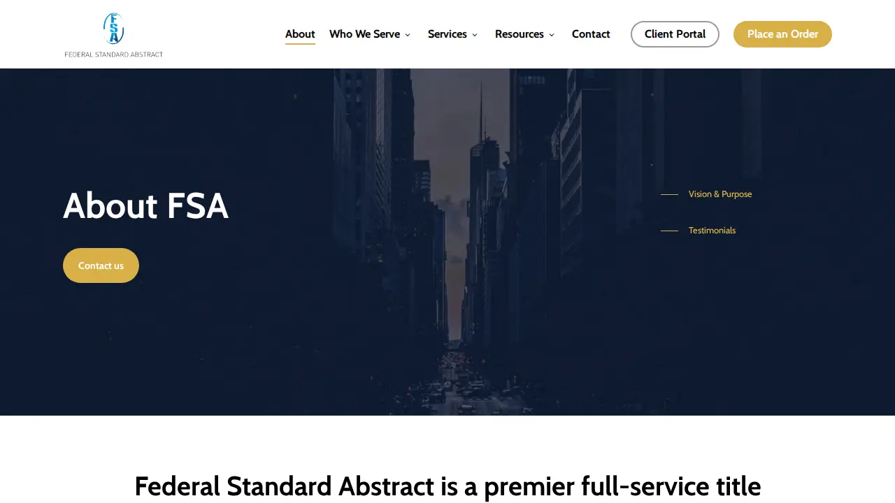 Federal Standard Abstract Inc page
