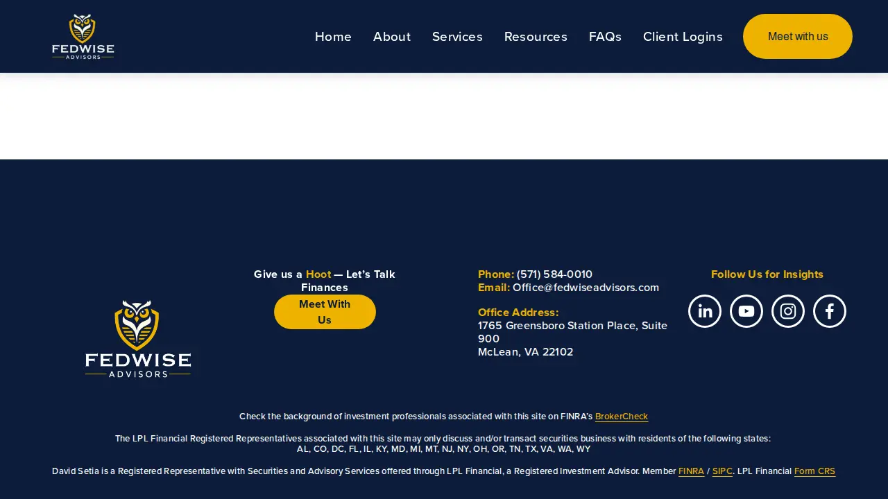FedWise Advisors page
