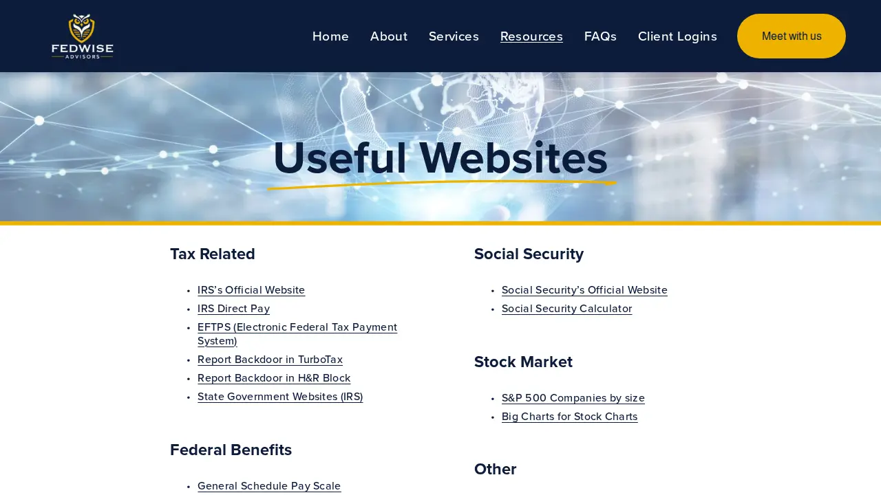 FedWise Advisors page