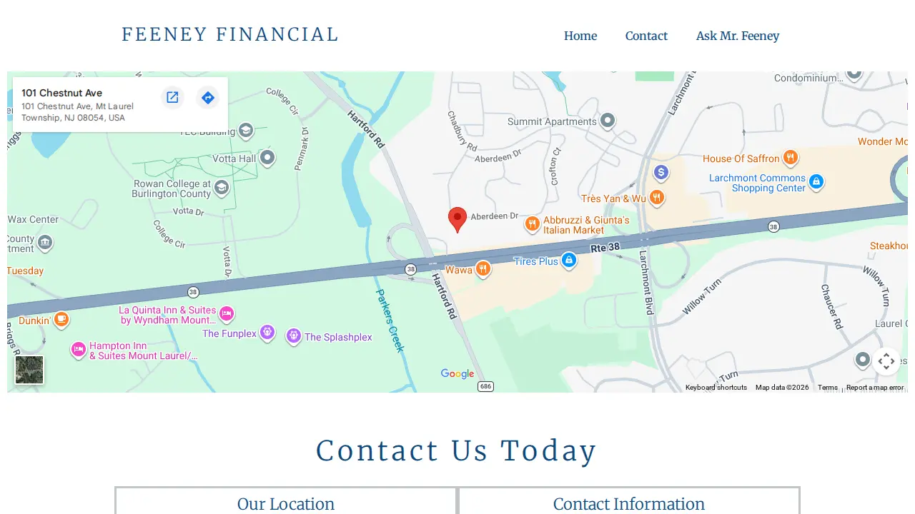 Feeney Financial Investment Advisory page