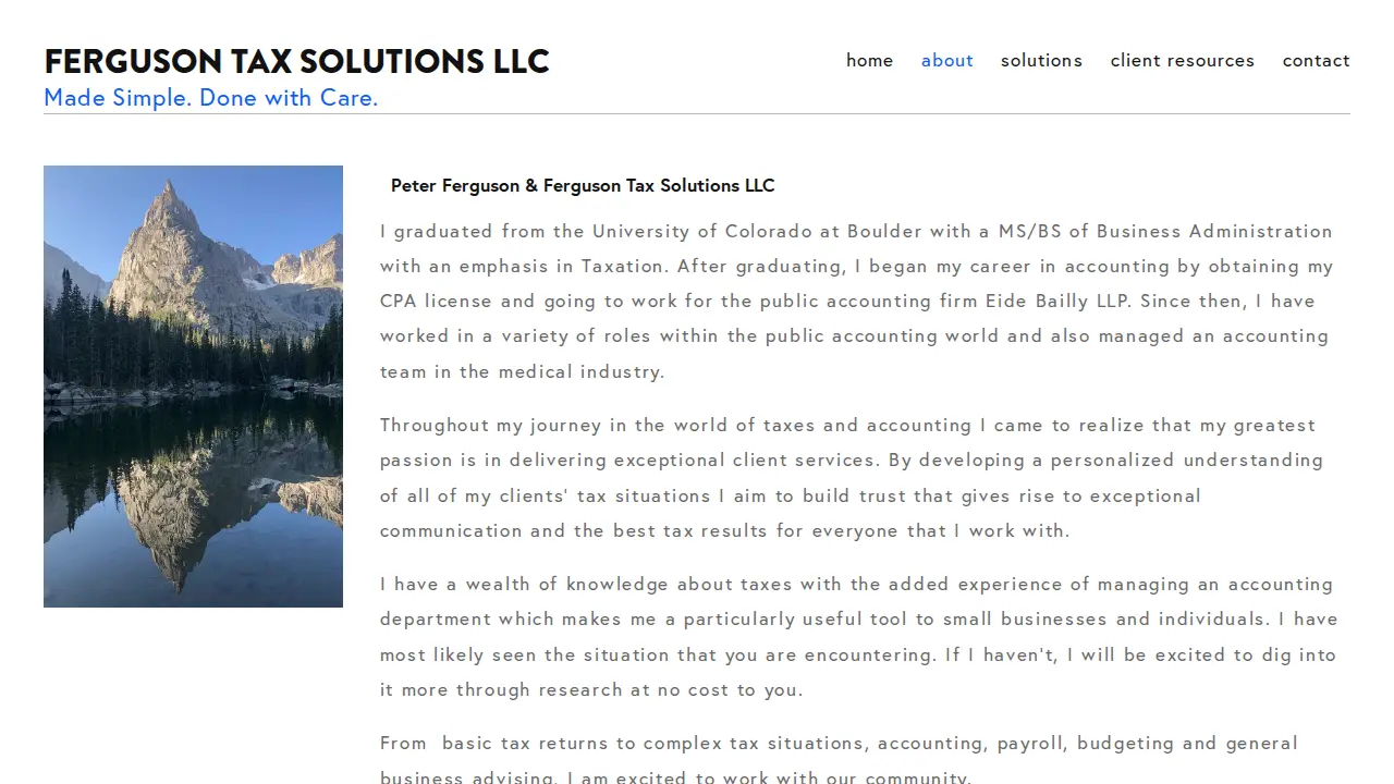 Ferguson Tax Solutions LLC page