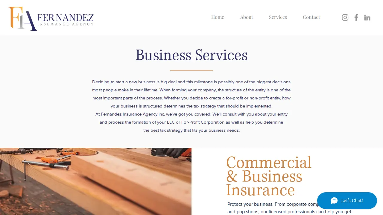 Fernandez Insurance Agency page