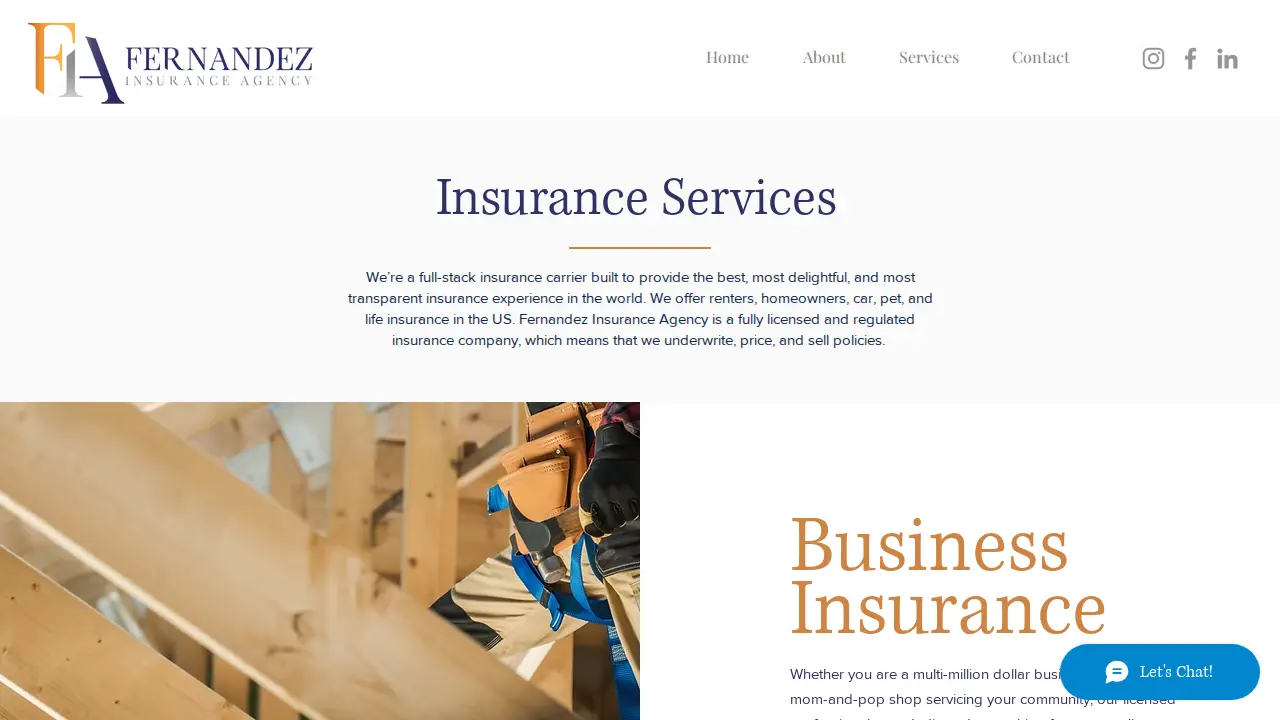 Fernandez Insurance Agency page