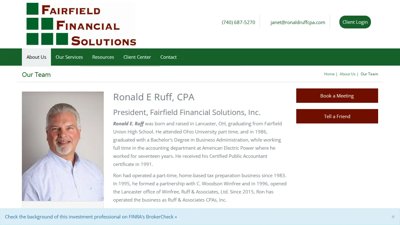 Fairfield Financial Solutions page