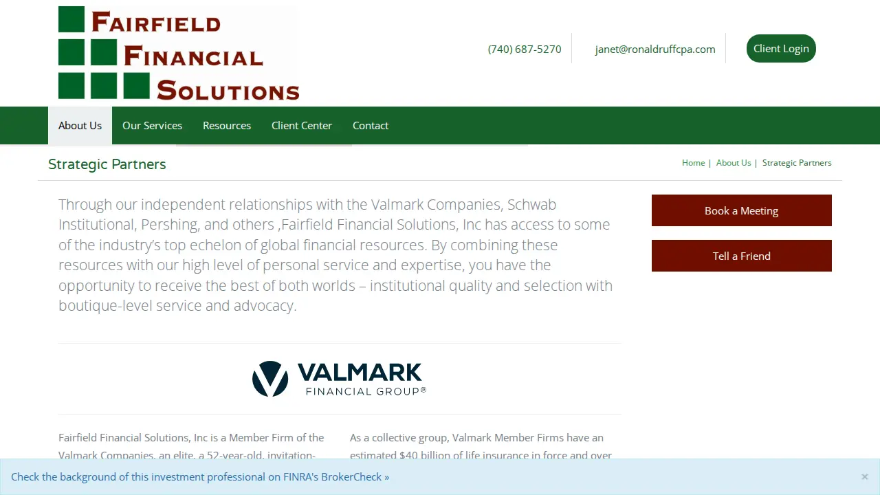 Fairfield Financial Solutions page